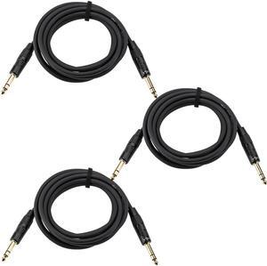 H&A 3x PlatPro 10' TRS 1/4" Male -1/4" Male Interconnect Cable w/Rean Connectors