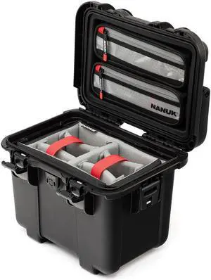 Nanuk T20 Top Loader Waterproof Hard Case with Lid Organizer and Dividers, Black