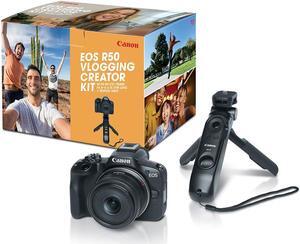 Canon EOS R50 Mirrorless Camera & RF-S 10-18mm f/4.5-6.3 Lens Video Creator Kit