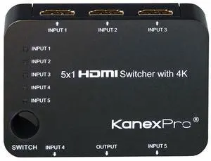 KanexPro SWHD5X14K 5x1 4K HDMI Switcher KanexPro SWHD5X14K 5x1 4K HDMI Switcher