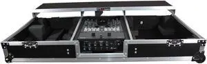 ProX XS-TMC1012WLTFBTL Dual Turntable in Battle Mode Case with Laptop Shelf, Silver on Black