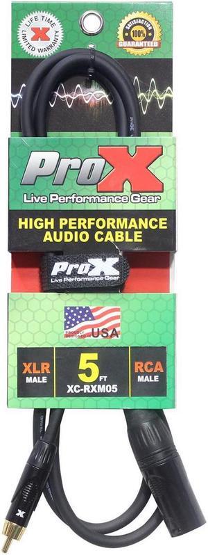 ProX XC-RXM05 5' RCA-M to XLR3-M Unbalanced High Performance Audio Cable
