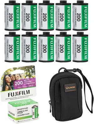 Fujifilm 35mm Color Negative Roll Film, 200 ISO, 36 Exposures x10 W/Bag