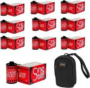CineStill Xpro C-41 800Tungsten 35mm Color Negative Roll Film, 10-Pack, with Bag