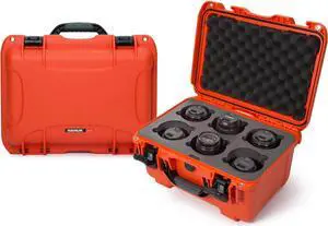 Nanuk Medium 918 Protective Case with Foam Insert for 6 Camera Lens, Orange