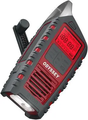 Eton Odyssey Multi-Powered All-Band Bluetooth Emergency Radio with RDS, Red