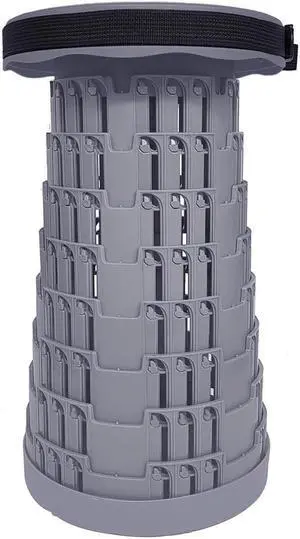 Aries Portable Telescoping Stool/Chair, Solid Gray