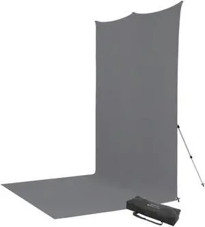 Westcott 8x13' X-Drop Pro Wrinkle-Resistant Backdrop Kit with Stand, Neutral Gray Sweep