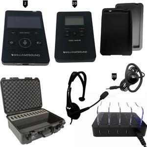 Williams Sound Digi-Wave INT 3 400 Interpretation System, 2x MIC 144 Headset Mic