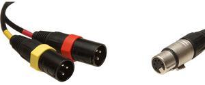 Remote Audio 18" Balanced Stereo Breakout Cable with XLR5F to 2x XLR3M Connector