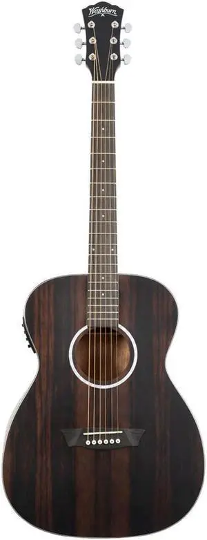 Washburn Deep Forest Ebony FE Acoustic Guitar, Striped Ebony #DFEFE-U