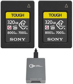 Sony TOUGH 320GB CFexpress Type-A Memory Card, 2-Pack, with Sony TOUGH 320GB CFexpress Type-A Memory Card, 2-Pack, with