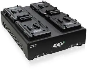 Core SWX MACH-Q4S Four-Position V-Mount Simultaneous Rapid Charger for 4x 98Wh Batteries