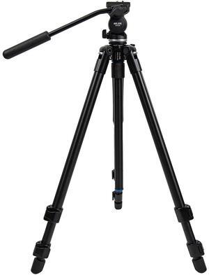 Slik PRO AL-523 3-Section Aluminum Tripod with SVH -520 Fluid Video Head #613380