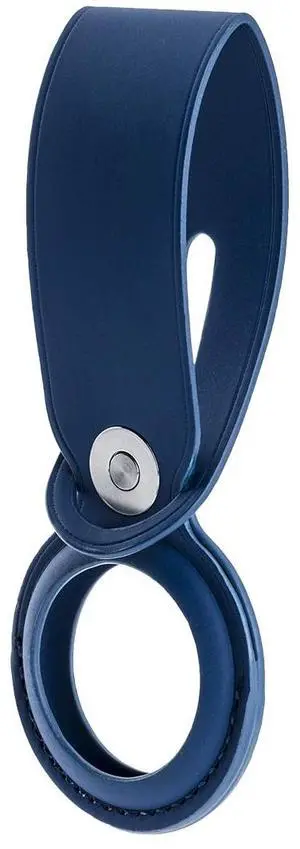 Slinger Slinger Protective PU Leather Loop Holder Tracker Cover Compatible with Apple New AirTag (Blue)