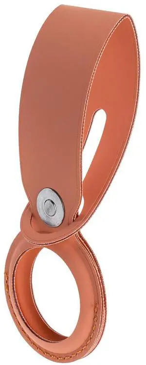 Slinger Slinger Protective PU Leather Loop Holder Tracker Cover Compatible with Apple New AirTag (Orange)