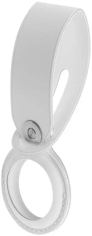 Slinger Slinger Protective PU Leather Loop Holder Tracker Cover Compatible with Apple New AirTag (White)