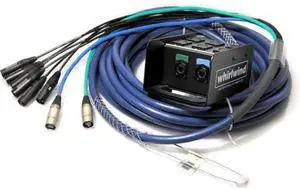 Whirlwind 25' Box to Fan Medusa Data Snake Cable, 6 XLR Input, 2 Cat6 Ethercon