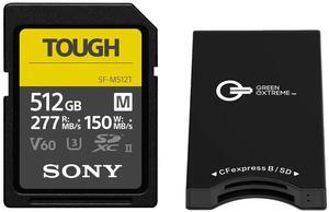 Sony SF-M Tough 512GB SDXC Memory Card w/CFexpress Type-B and SD UHS-II Reader