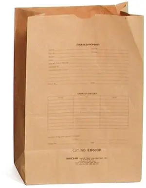 Sirchie Preprinted Kraft Evidence Bag, 12x7x18", Set of 500 #EB003P5C