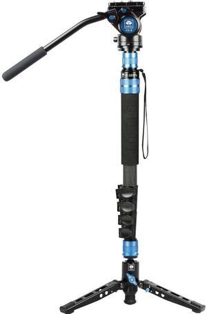 Sirui P-325FL 5-Section CF Monopod with Feet & VA-5 Video Head, 70" Max Height