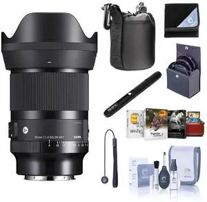 Sigma AF 35mm f/1.4 DG DN ART Lens for Sony E, Bundle with Corel Mac Software Suite, 67mm Filter Kit, Case, Wrap, Lens Cleaner, Cleaning Kit, Lens Cap Tether