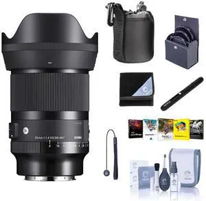 Sigma AF 35mm f/1.4 DG DN ART Lens for Sony E, Bundle with Corel PC Software Suite, 67mm Filter Kit, Case, Wrap, Lens Cleaner, Cleaning Kit, Lens Cap Tether