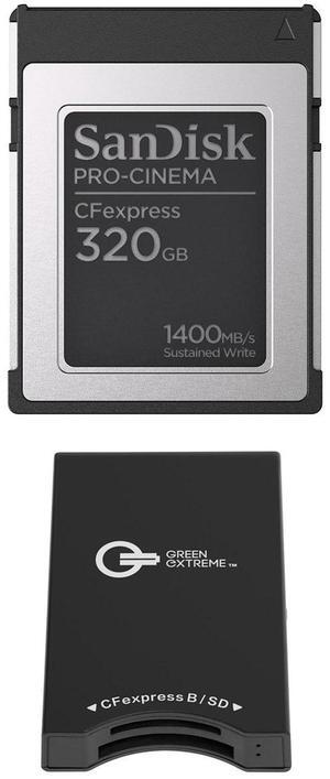 SanDisk PRO-CINEMA 320GB CFexpress Type-B Memory Card w/CFexpress B & SD Reader