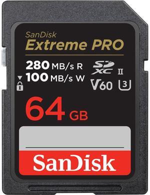 SanDisk 64GB Extreme PRO UHS-II V60 SDXC Memory Card #SDSDXEP-064G-ANCIN