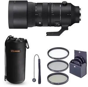 Sigma 70-200mm f/2.8 DG DN OS Sports Lens for Sony E Bundle With Lens Case + Filter Kit + Lens Cap Tether