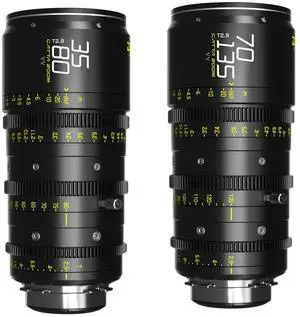 DZOFILM Catta Ace 35-80mm and 70-135mm T2.9 Cine Lens Bundle for PL Mount and Canon EF, Black