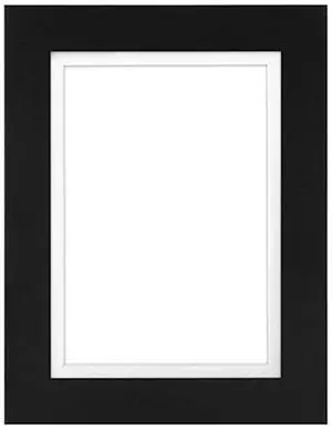 Framatic Modern 8x10" Wood Frame with Skinny Mat for 8x10" Photograph, Black