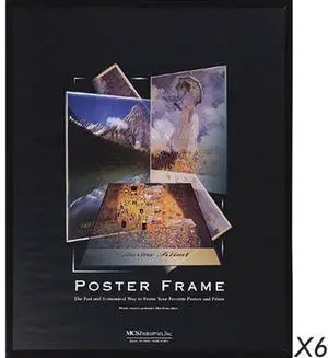 MCS Acrylic & Corrugated Back Poster Frame for 12x18" Photograph, Black, 6-Pack