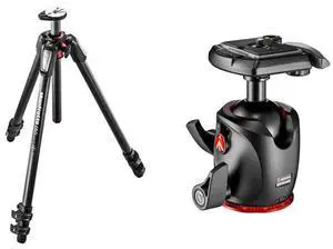 Manfrotto 055 3-Section Carbon Fiber Tripod, Bundle with XPRO Ball Head with 200PL-14 Quick Release Plate