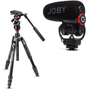 Manfrotto Befree Live 4-Sec Al Tripod w/Fluid Head & JOBY Wavo PLUS Microphone