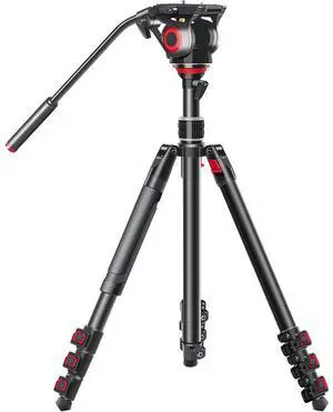 Came-TV TP-501C 3-Section Carbon Fiber Video Tripod with Fluid Head