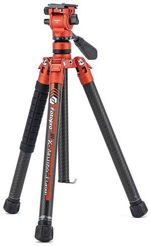 FotoPro X-AIRCROSS 3 5-Section CF Travel Tripod with FPH-42QR Ball Head, Orange