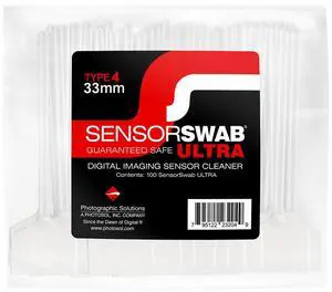 Photographic Solutions Type 4 33mm Sensor Swab Ultra for Medium Format Sensors, 100-Pack