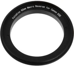 Fotodiox 62mm Filter Thread Macro Reverse Mount Adapter Ring for Canon EOS (EF, EF-S) Mount SLR Camera Body