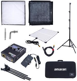 amaran F22c 2x2' 200W RGBWW Flexible LED Mat Fixture, Gold-Mount with Light Sta