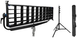 ARRI 40x60 Degree DoPchoice SnapGrid for S120 SkyPanel LED Light, Bundle with Pro 9.5' Air-Cushioned Heavy-Duty Light Stand