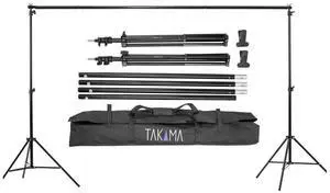 Takama Takama Photo Video Studio 10Ft Adjustable Backdrop Support System Light Stands with Background Holder Kit