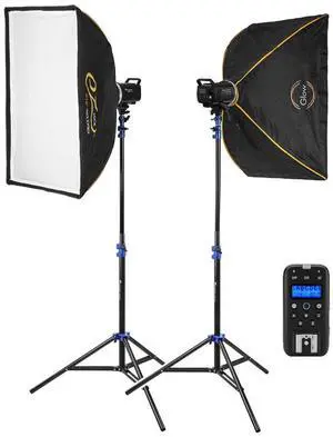 Flashpoint BLAZ 300-V 300Ws R2 Studio Monolight Flash With 10W LED Modeling Lamp and Bowens Mount (2 Light Kit)