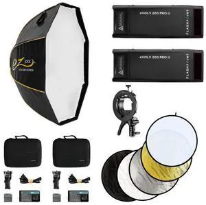 Flashpoint Starter lighting Kit, Includes Two eVOLV 200 Pro TTL Flashes and More