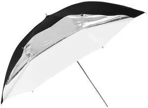 Glow 40" White Umbrella with Removable Silver/Black Layer