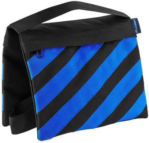 Flashpoint Empty Saddle Sandbag, Water-Resistant Cordura Nylon - (18 lb Capacity, Blue & Black Stripes)