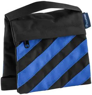 Flashpoint Empty Saddle Sandbag, Water-Resistant Cordura Nylon - (5 lb Capacity, Blue & Black Stripes)