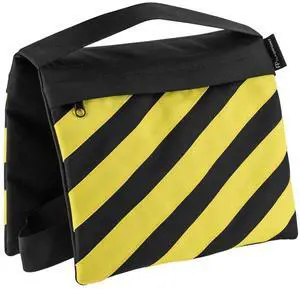 Flashpoint Empty Saddle Sandbag, Water-Resistant Cordura Nylon - (18 lb Capacity, Yellow & Black Stripes)