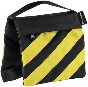 Flashpoint Empty Saddle Sandbag, Water-Resistant Cordura Nylon - (5 lb Capacity, Yellow & Black Stripes)