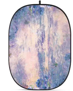Glow CBA-PF0001 5x6.5' Fabric Collapsible Backdrop, Floral Painting